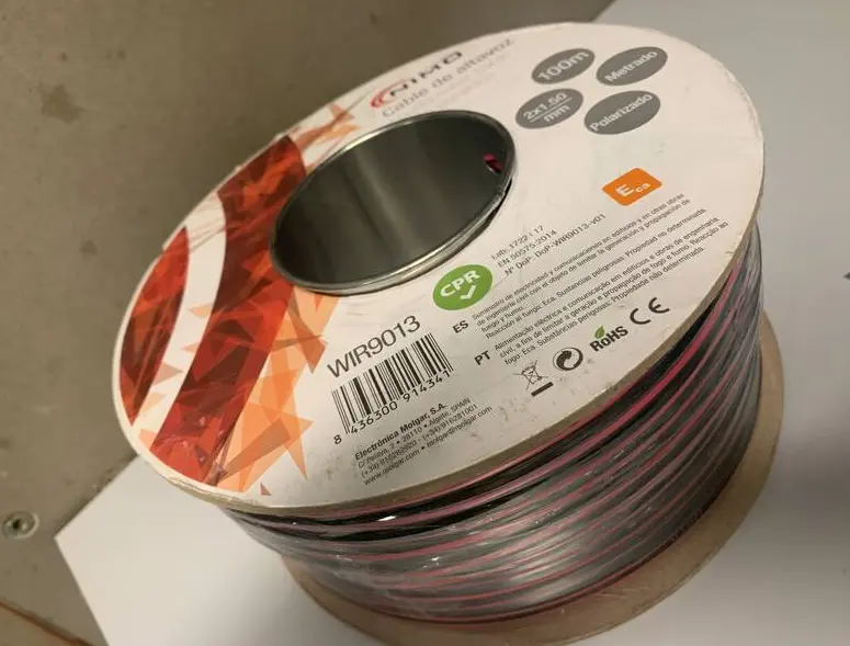 BOBINA CABLE ROJO Y NEGRO